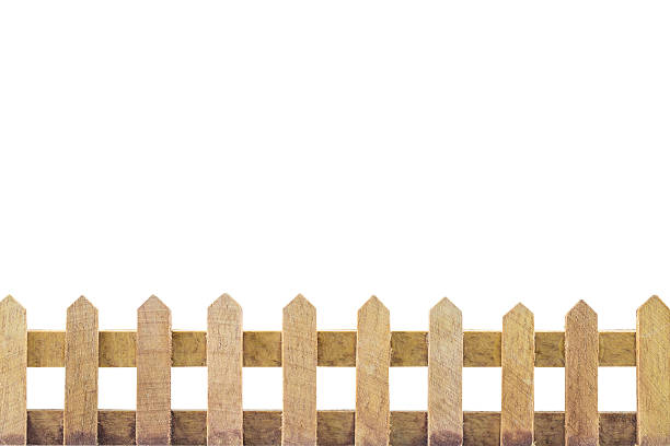 istock Wooden fence background isolated over white background 502936906