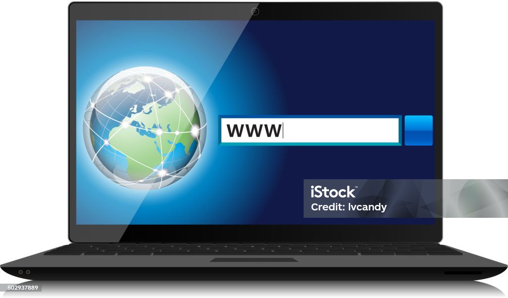 Computer Connected To The Internet Stock Illustration - Download Image ...