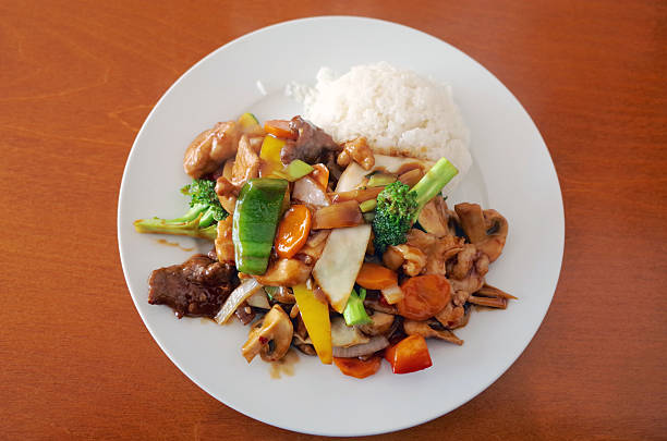 istock Chinese food chicken with vegetables and rice 502938229