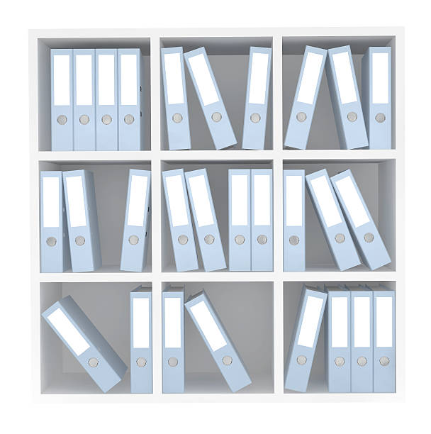 istock Office File Folders standing on the Shelves 502939326
