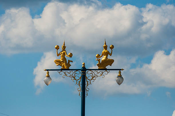 istock Golden statue on the lighting pole 502940670
