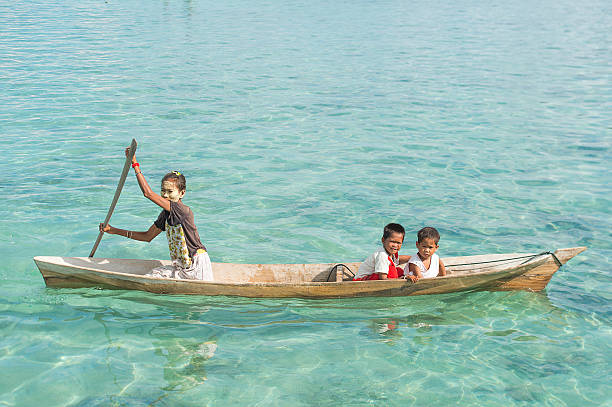 Daily life at Mabul Bodgaya island in Semporna. stock photo