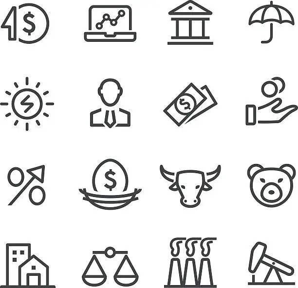 Vector illustration of Investment Icon - Line Series