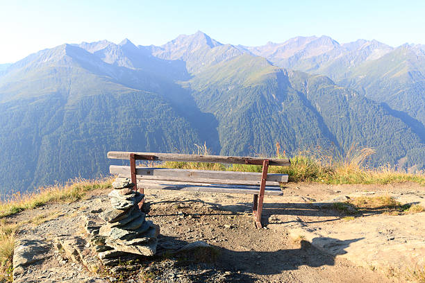 istock Panorama view with bench and mountain, Hohe Tauern Alps, Austria 502942742
