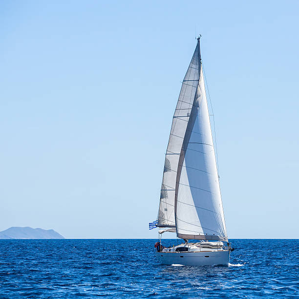 istock Sailing in the wind through the waves. Luxury yachts. 502944458