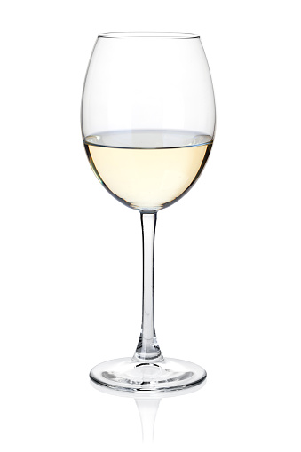 White wine glass. Isolated on white