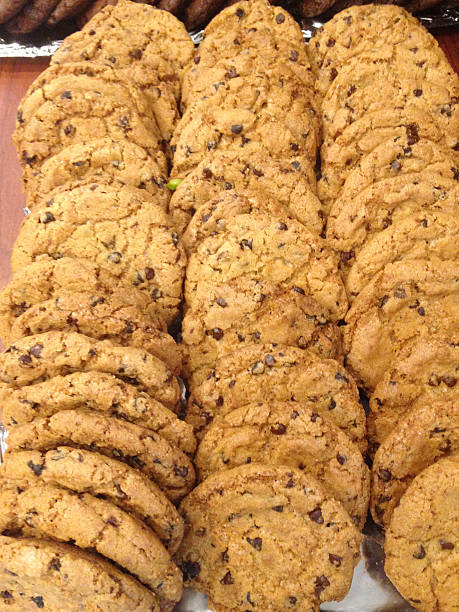 istock closed up the chocolate cookie on shelf 502948852
