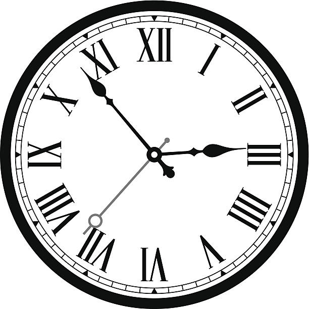 Classic clock Classic clock on a white background isolated clock hand stock illustrations