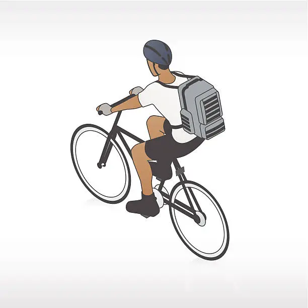 Vector illustration of Bike Messenger Illustration