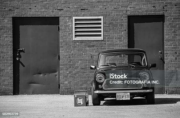 At The Classic Mini Show And Shine Stock Photo - Download Image Now - Austin - Vehicle Brand Name, Badge, Black And White