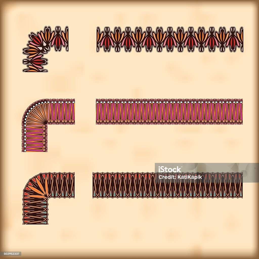 Azulejos pequeño perfectamente las fronteras con elementos de la suite corner - arte vectorial de Calado artesanal libre de derechos