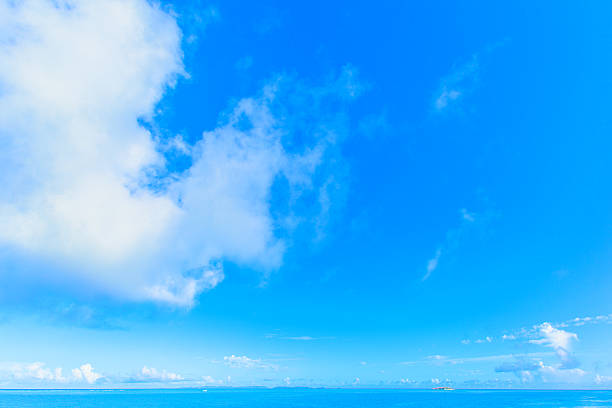 natural background, beautiful blue sky with white clouds. Horizontal frame