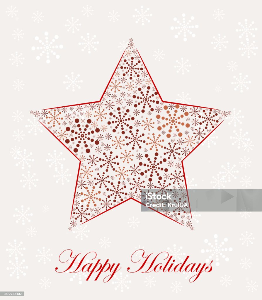 Estrela de Natal feita de flocos de neve, Ilustração vetorial - Royalty-free A nevar arte vetorial