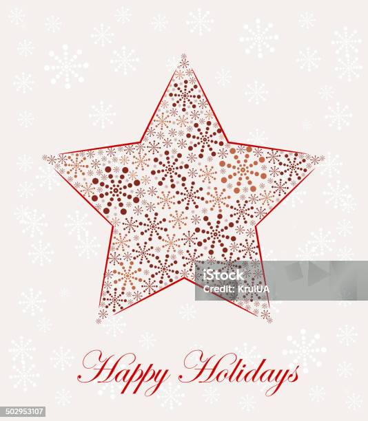 Estrela De Natal Feita De Flocos De Neve Ilustração Vetorial - Arte vetorial de stock e mais imagens de A nevar