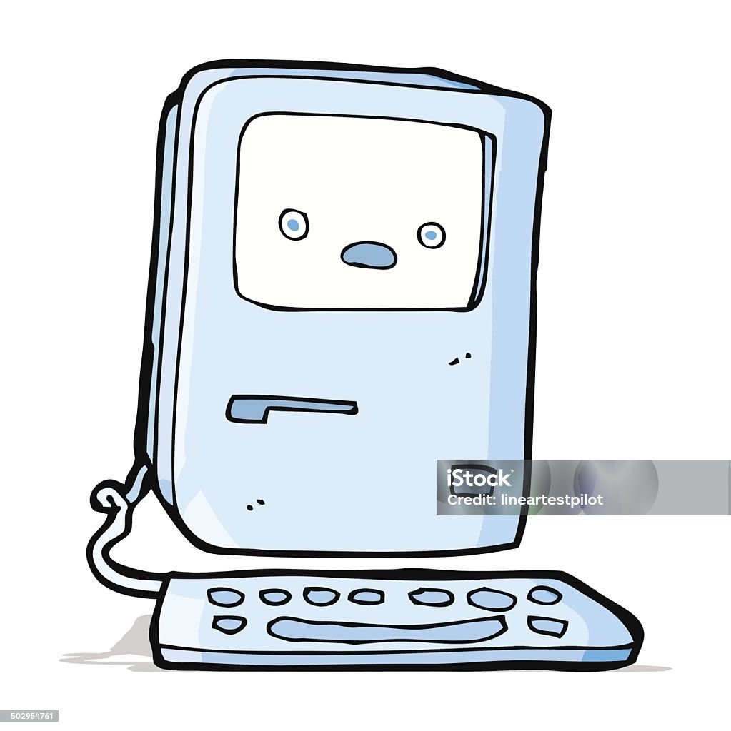 Commodore Computer Cartoon Cartoon Old Computer Stock Illustration - Download Image Now - Cheerful ...