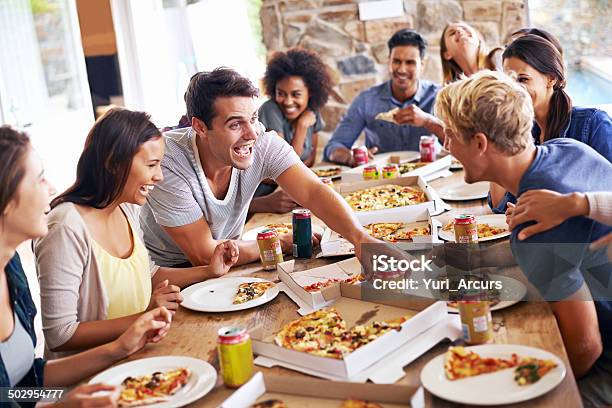 Mind If I Grab A Slice Stock Photo - Download Image Now - Sharing, Friendship, Pizza