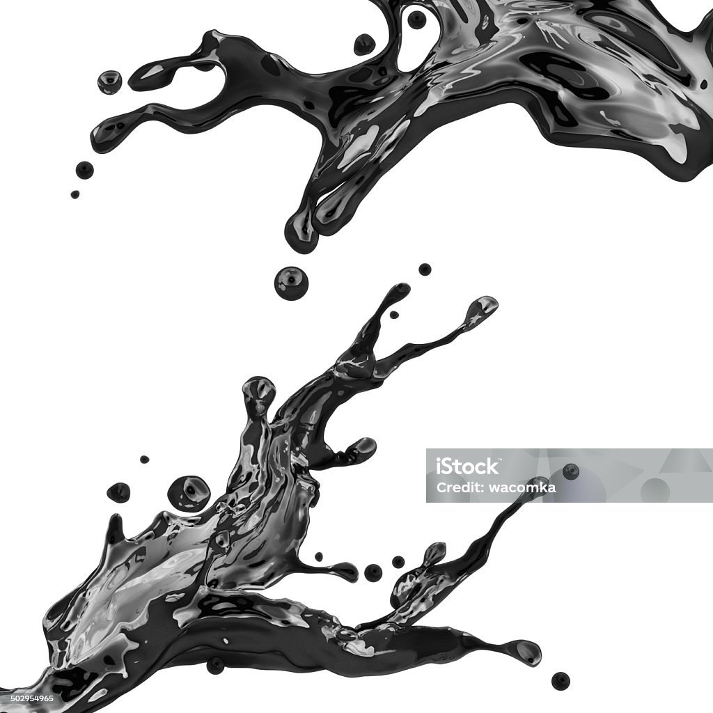 dirty black liquid ink splash Mud Stock Photo
