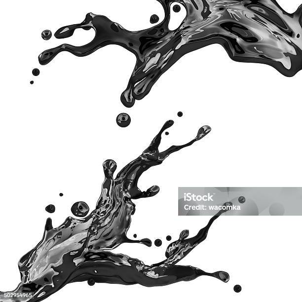 Dirty Black Liquid Ink Splash Stock Photo - Download Image Now - Mud, Savory Sauce, Stream - Body of Water