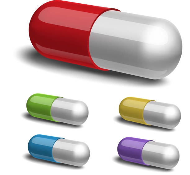 istock Set of medical capsule on white background. 502955027