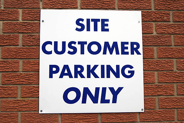 istock Site customer parking only sign 502962982