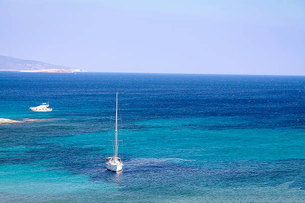 istock Sailing boat at an open sea, Greece 502963318