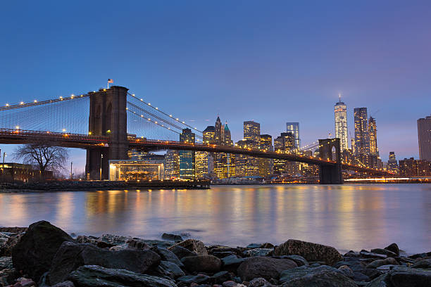 istock Brooklyn bridge at dusk, New York City. 502967662