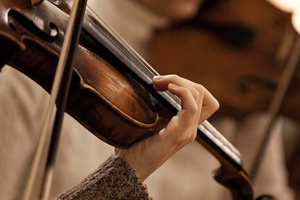 istock Hand girl on the strings violin 502967706