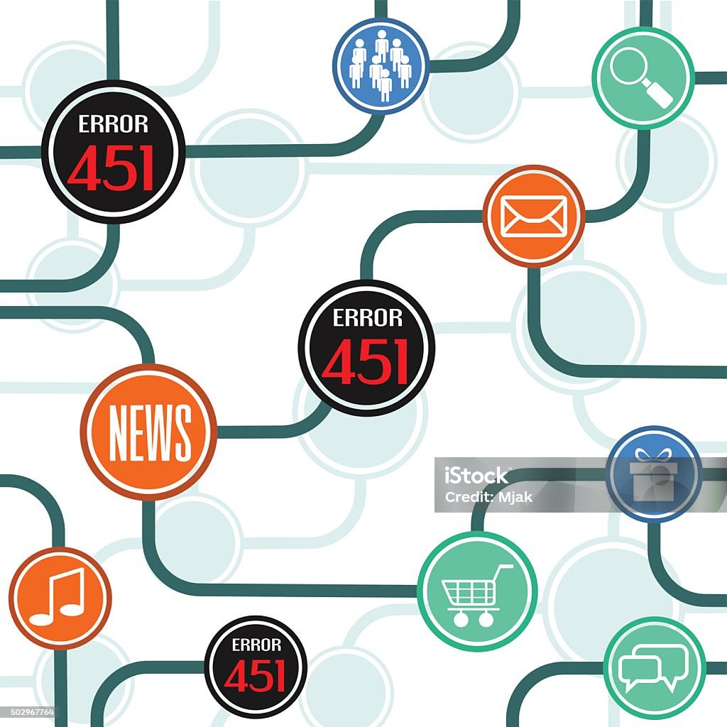 Error Http 451 Error 451 Concept With Blocked Network Stock Illustration - Download ...