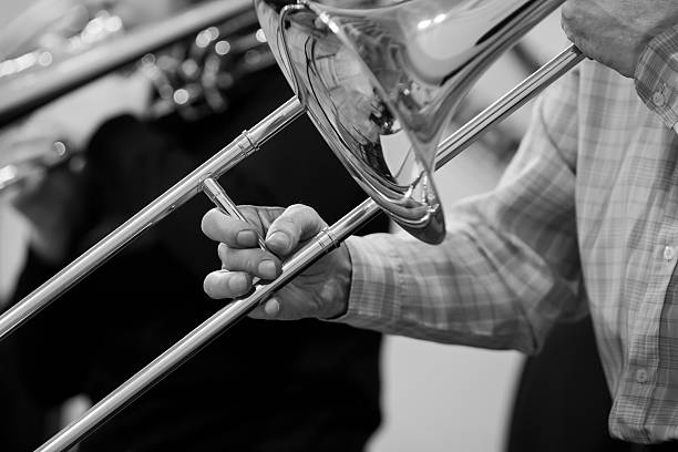 istock Hands of man playing the trombone 502967996