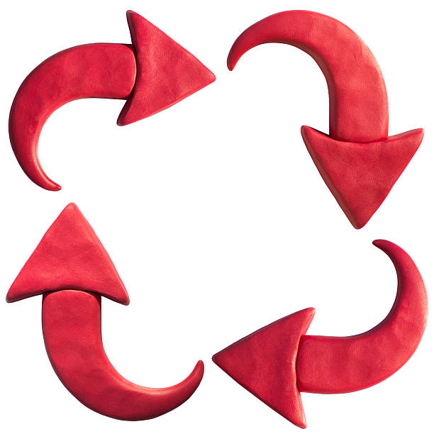 istock Clay putty, plasticine handmade dimensional arrow icons set. 502969806