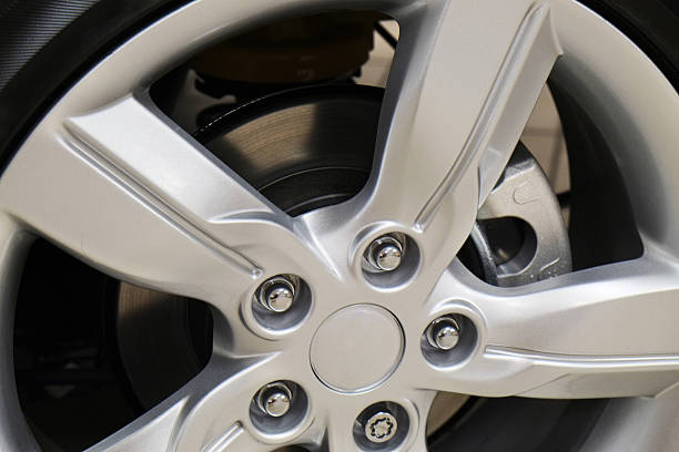 istock Car wheel with new disc brakes 502970241