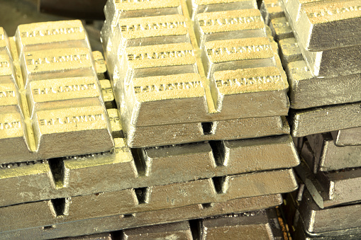 Golden metal bars