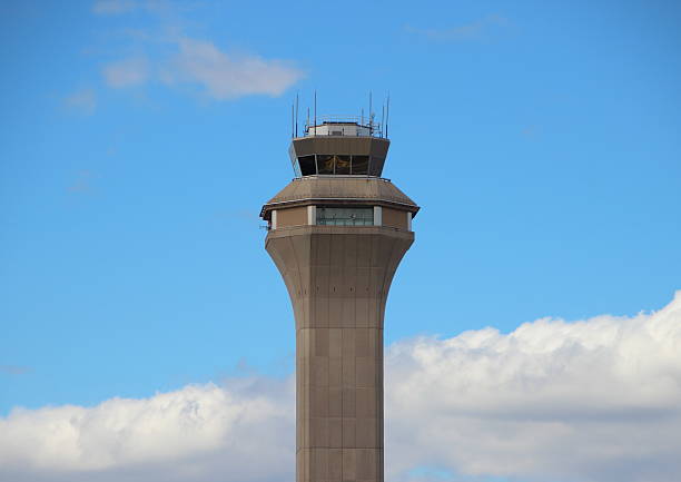 istock Airport Control Tower with Clouds and Blue Sky 502971842
