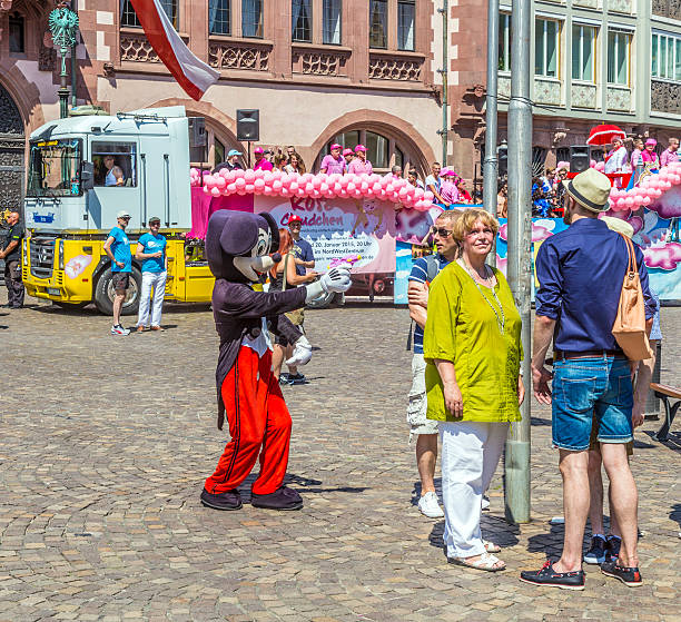 Frankfurt, Germany - July 19, 2014: Christopher Street Day in Frankfurt, Germany. Crowd of people, gays, lesbian and bisexuals, participate in the parade celebrating the Christopher street day.