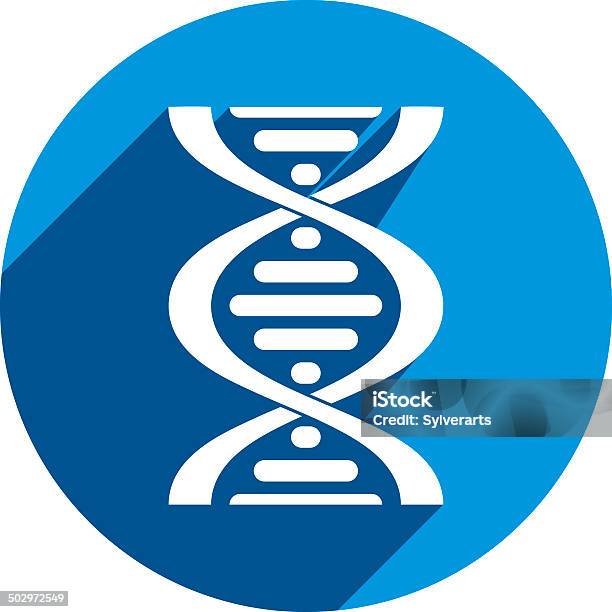 Vector Ícone De Dna Isolado No Fundo Branco - Arte vetorial de stock e mais imagens de ADN - ADN, Azul, Colorido