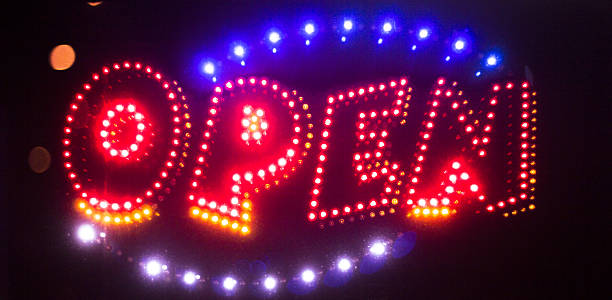 istock Neon shop open store sign 502973192