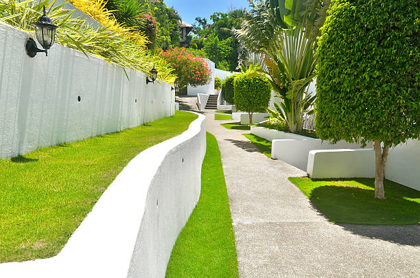 istock Pathway to tropical holiday villas 502973237
