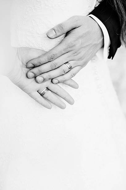 istock bride and groom - black and white 502973910