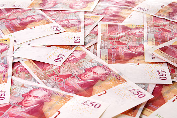 Background of British Fifty Pound Banknotes