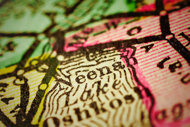 istock Neenah, Wisconsin on an Antique map 502974126
