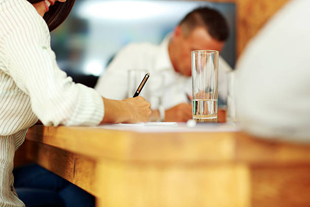 istock Closeup image of glass placed on the table 502974641