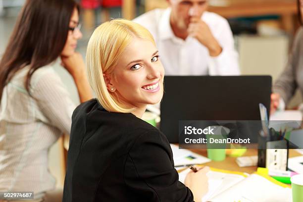 Portrait Of A Smiling Businesswoman Stock Photo - Download Image Now - Adult, Adults Only, Blond Hair