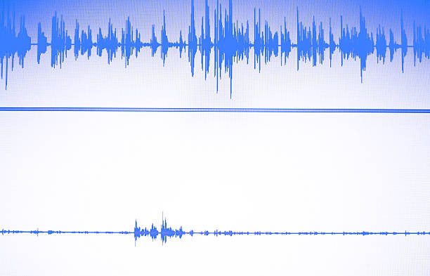 studio di registrazione audio voce onda sonora - voice over foto e immagini stock