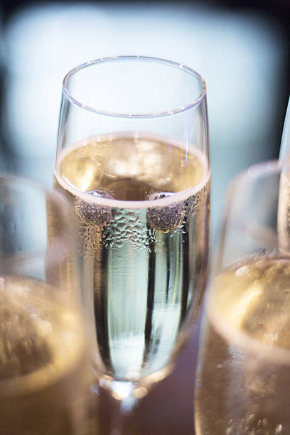 istock Champagne white wine glasses in wedding party 502975290