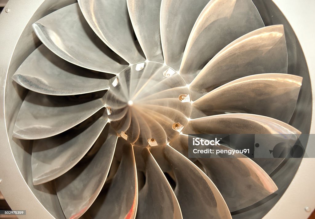 fighter launch a device Aircraft engine turbine bladesA fighter launch a device Air Vehicle Stock Photo