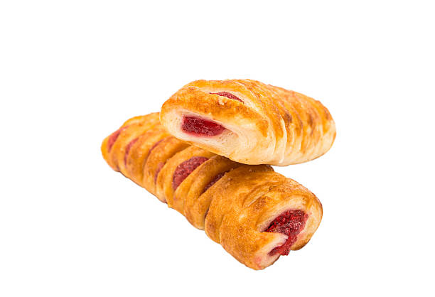 istock Puff pastry filled with jam isolated. 502975456