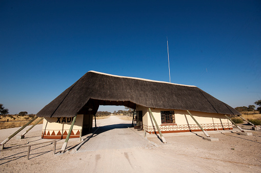 Xade Gate, one of the entrances of the Central Kalahari National Park, Botswana