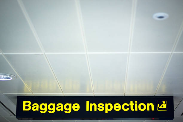istock Airport baggage inspection sign 502976038