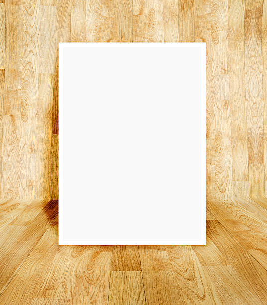 istock White frame at wood parquet room 502976417