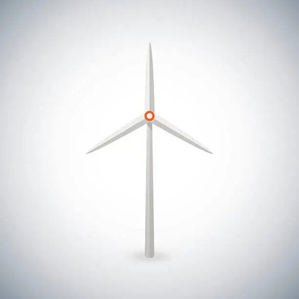 Vector illustration of Illustration with wind turbine. Wind energie.